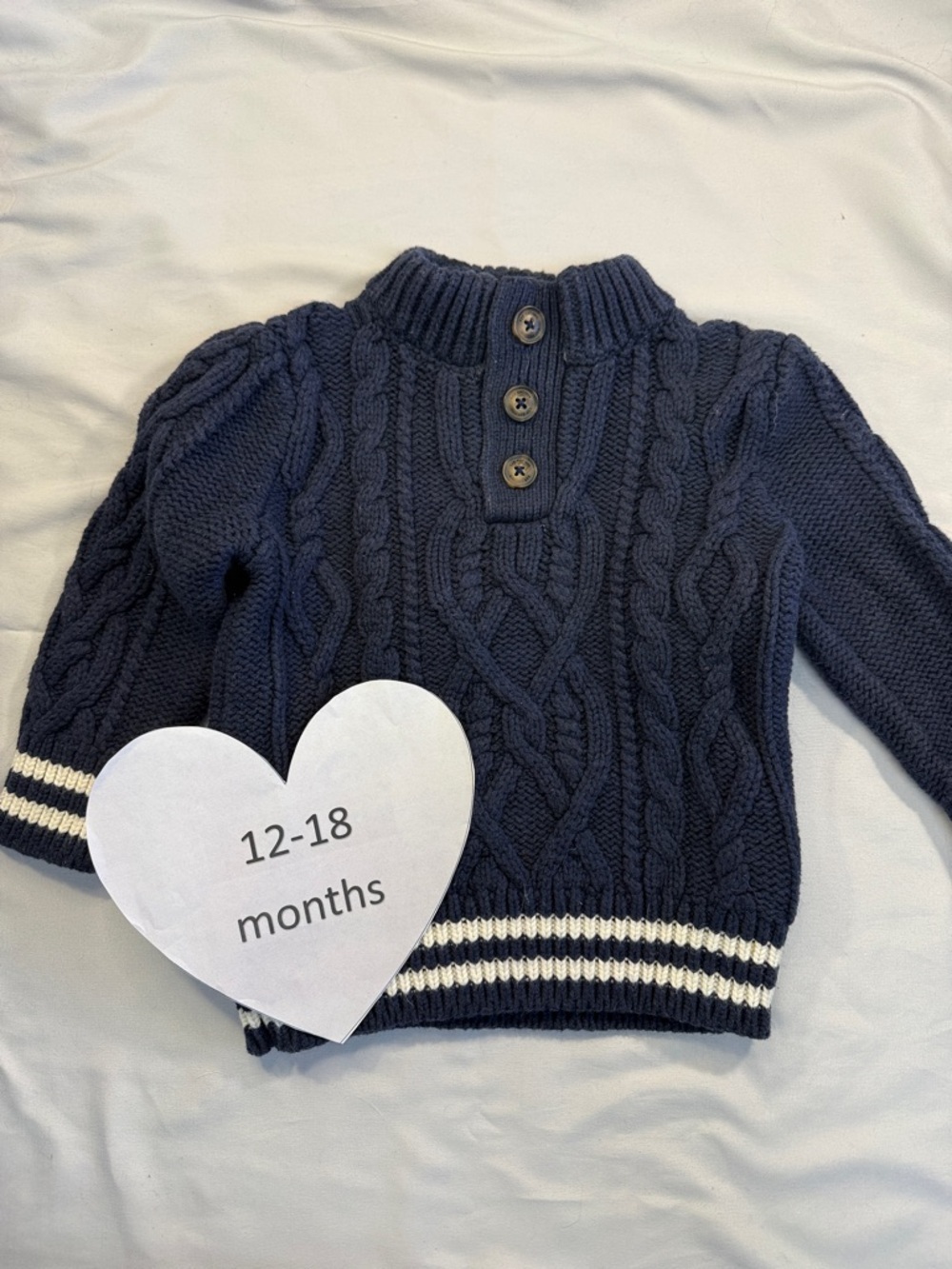 GAP - pullover cable knit sweater. Size 12-18 months